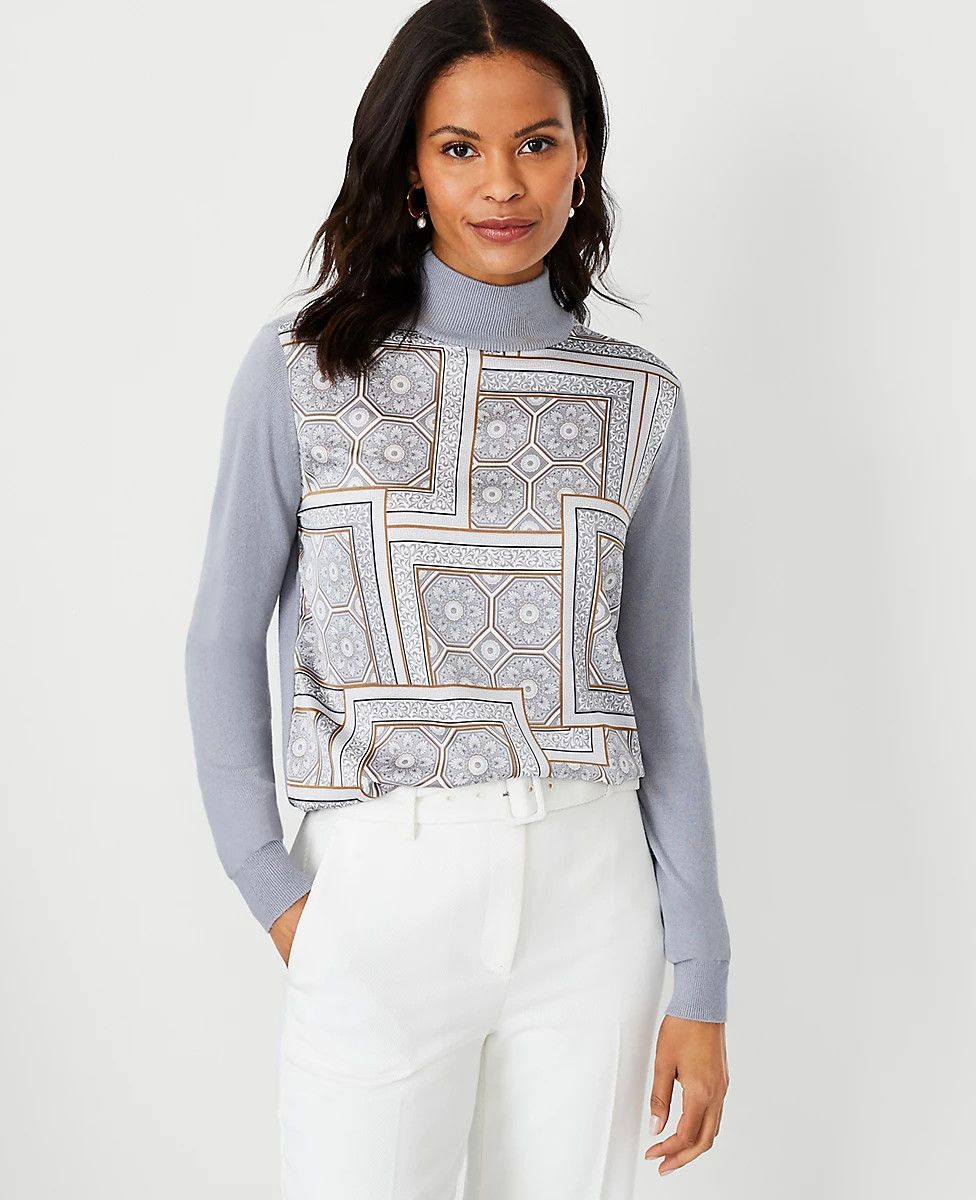 Mosaic Mixed Media Sweater | Ann Taylor (US)