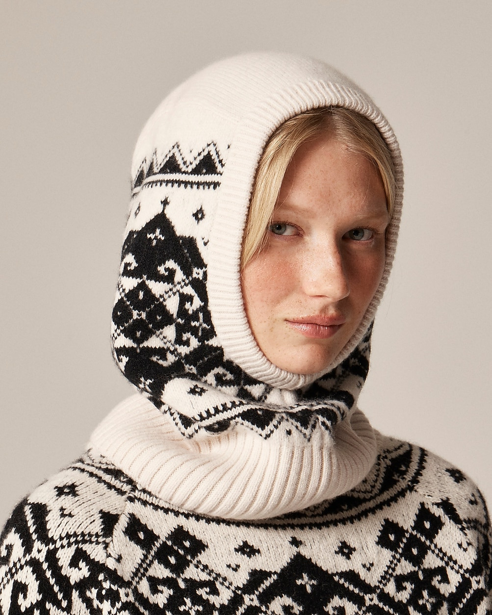 Ribbed Fair Isle balaclava in lambswool | J. Crew US