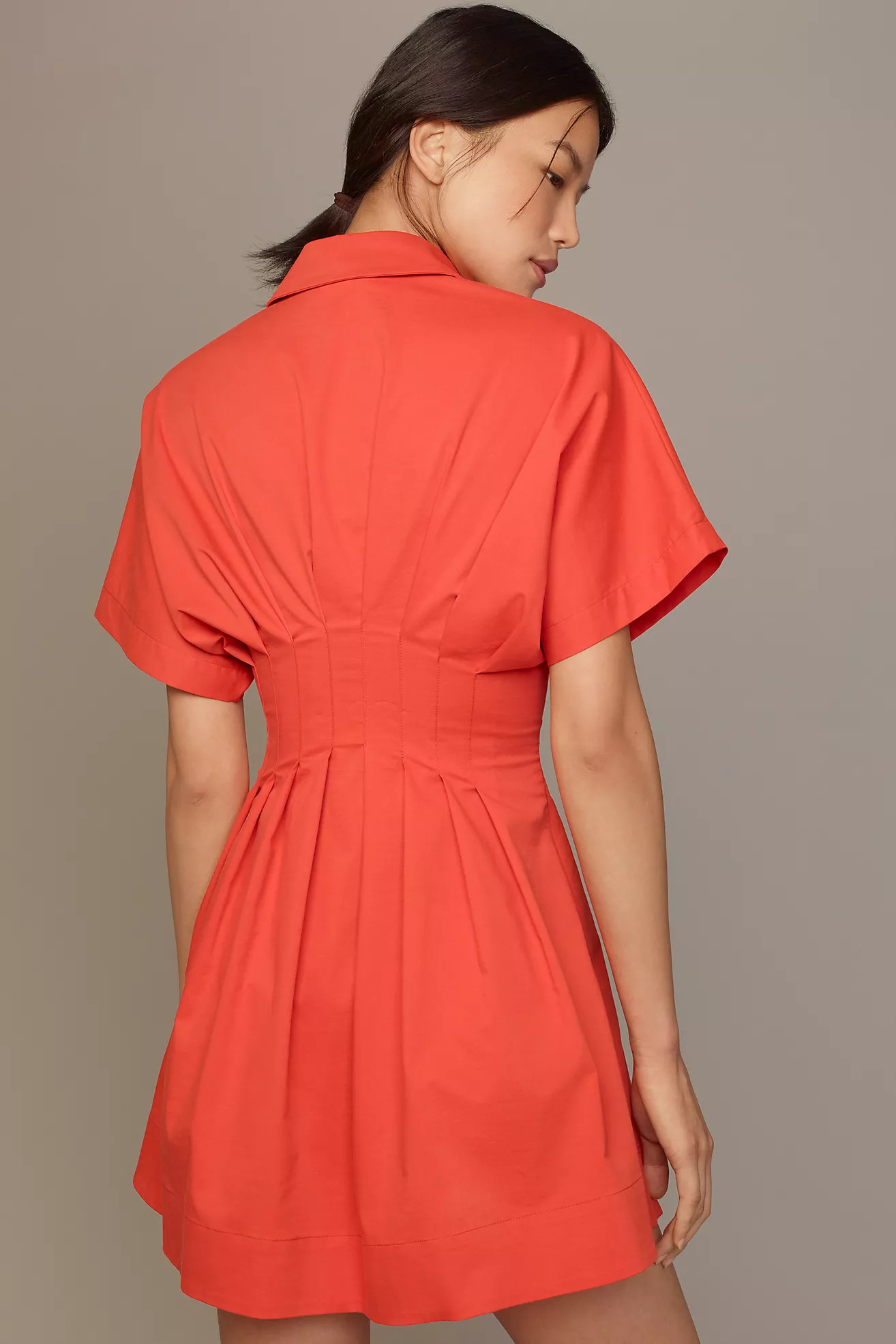 The Tobie Button-Front Pleated Shirt Dress by Exquise: Mini Edition | Anthropologie (US)