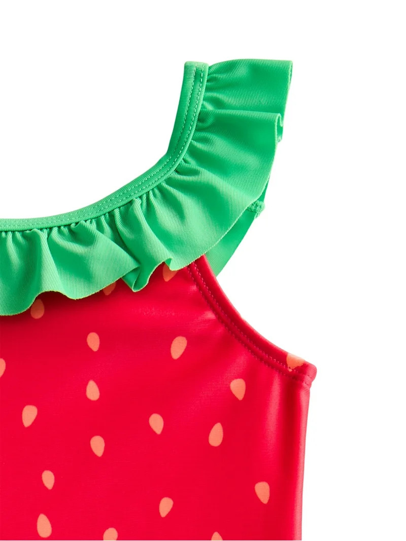 Wonder Nation Baby and Toddler Girl Ruffle Swim Strawberry Tankini, 2-Piece, Sizes 12M-5T | Walmart (US)