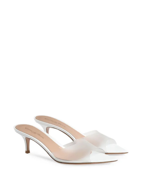Gianvito Rossi 55mm Elle Sandals | White | FARFETCH SG | Farfetch Global