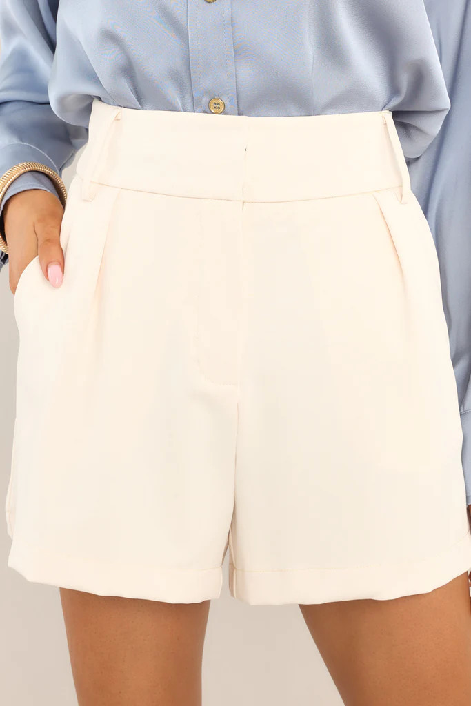 All Day And Night Ivory Shorts | Red Dress 