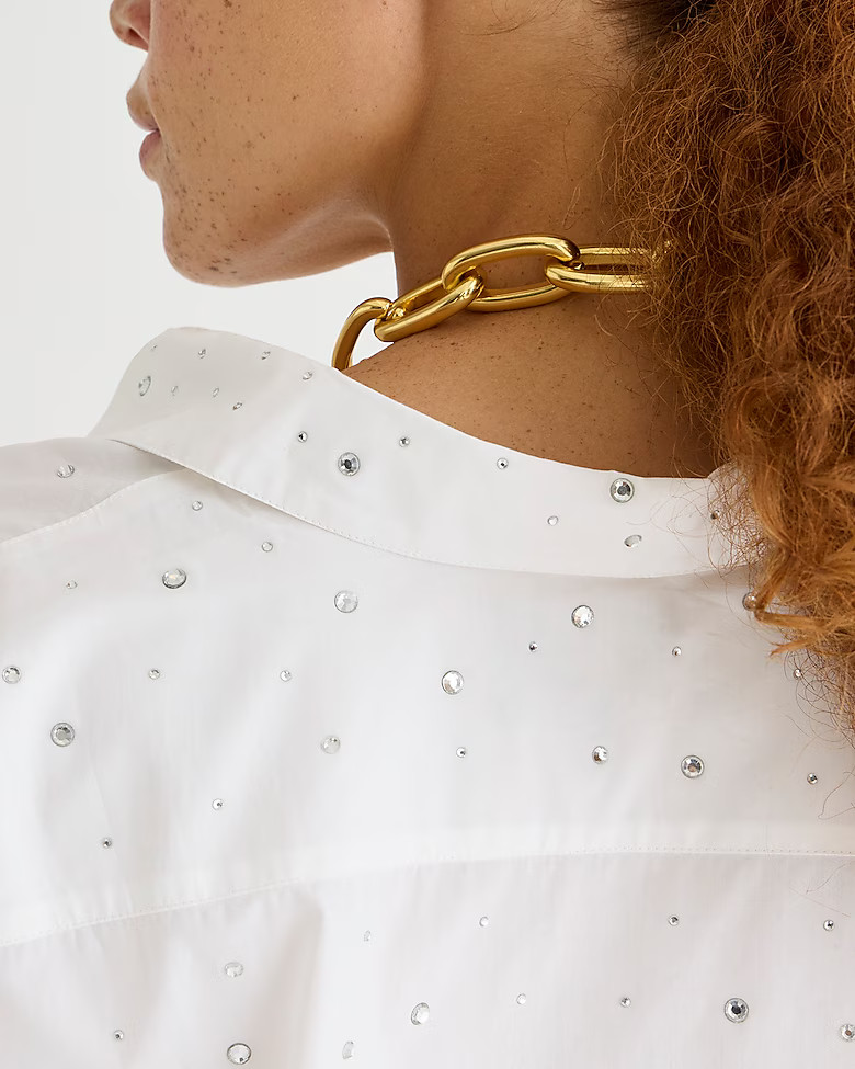 Cropped garçon shirt with crystals | J. Crew US