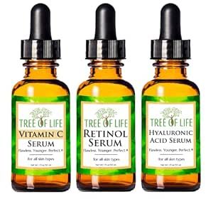 Tree of Life Vitamin C Serum, Retinol Serum and Hyaluronic Acid Serum for Brightening, Firming, a... | Amazon (US)