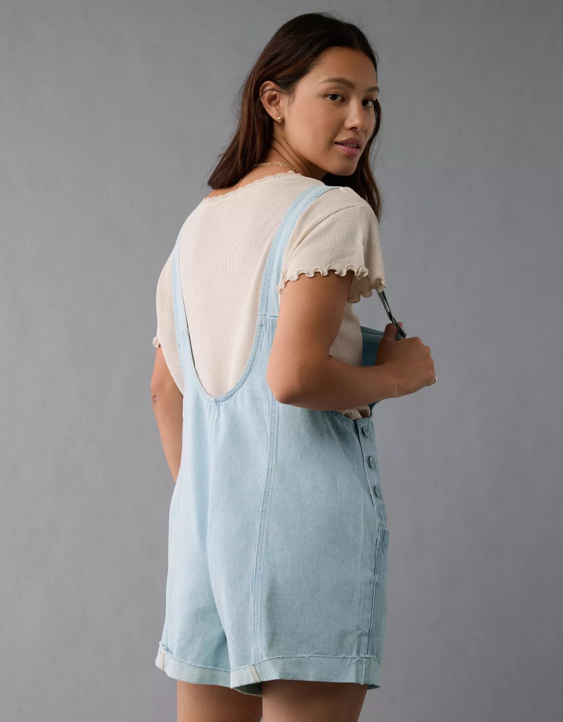 AE Easy Baggy Denim Short Overall | American Eagle Outfitters (US & CA)