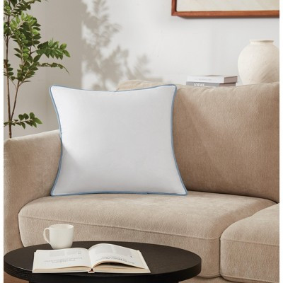 Brooklyn Loom Solid Contrast Piped White/Sky Blue 20x20 Decorative Pillow | Target