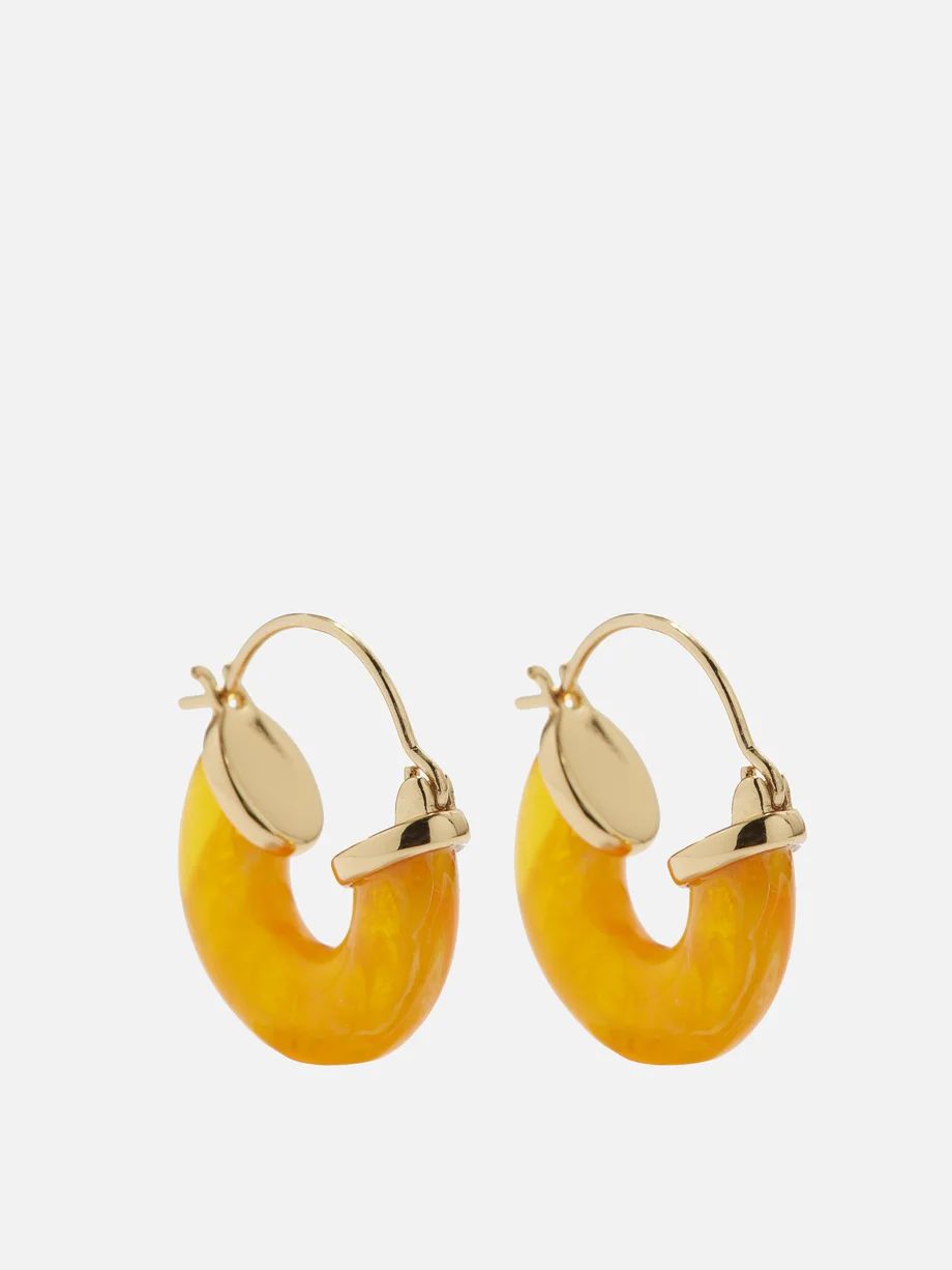Petit Swell resin 18kt gold-plated hoop earrings | Matches (US)