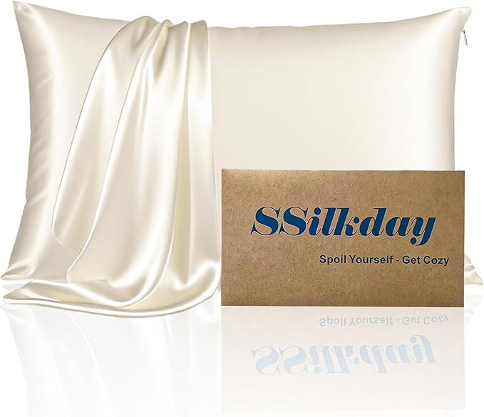 Mulberry Silk Pillow Cases with Zipper, Ultra Smooth Soft Breathable Cooling Pillow Cases for Hot... | Amazon (US)