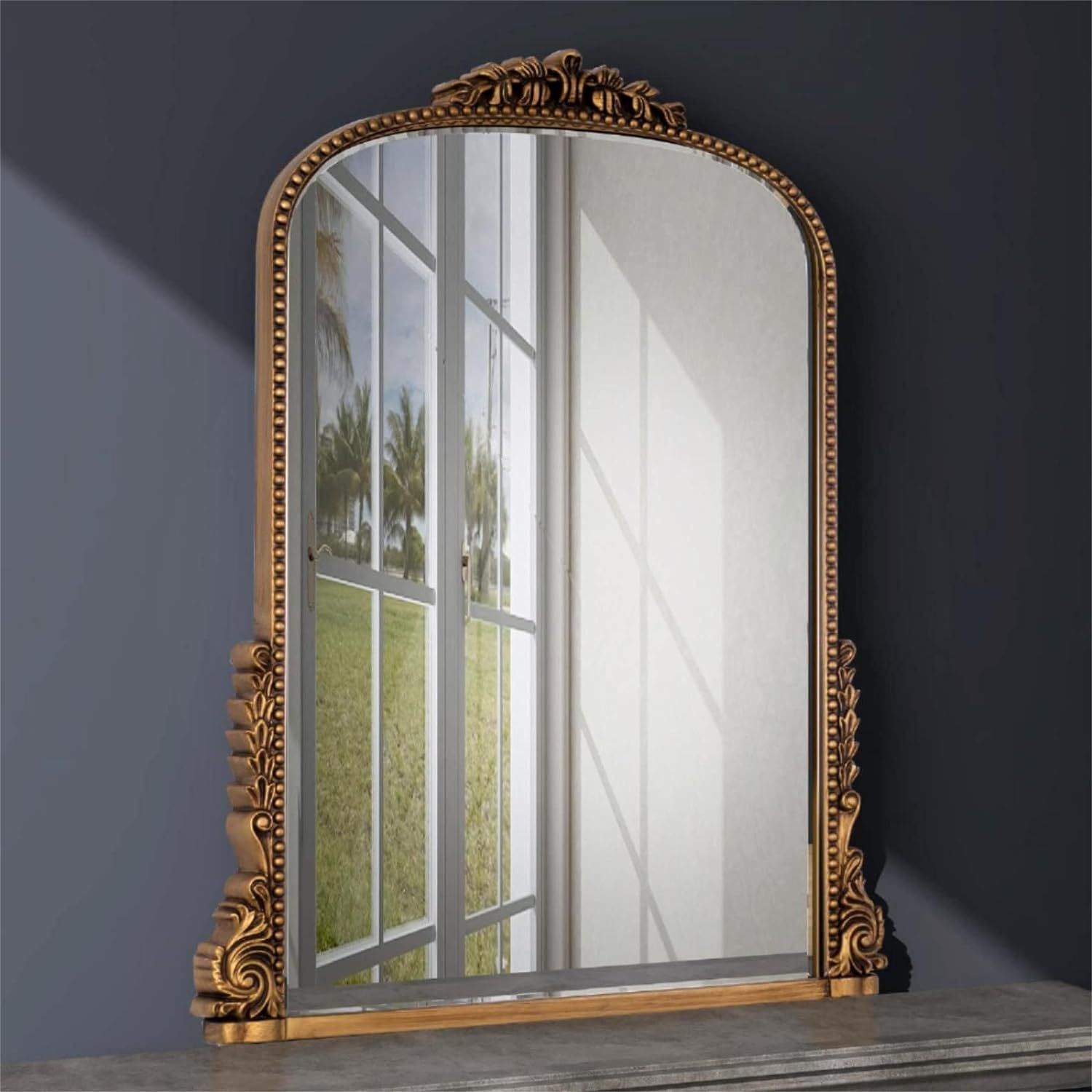 SHYFOY Antique-Gold Wall Mirror Baroque Ornate Mirrors for Wall Decor, Decorative Arche Mirrors f... | Amazon (US)