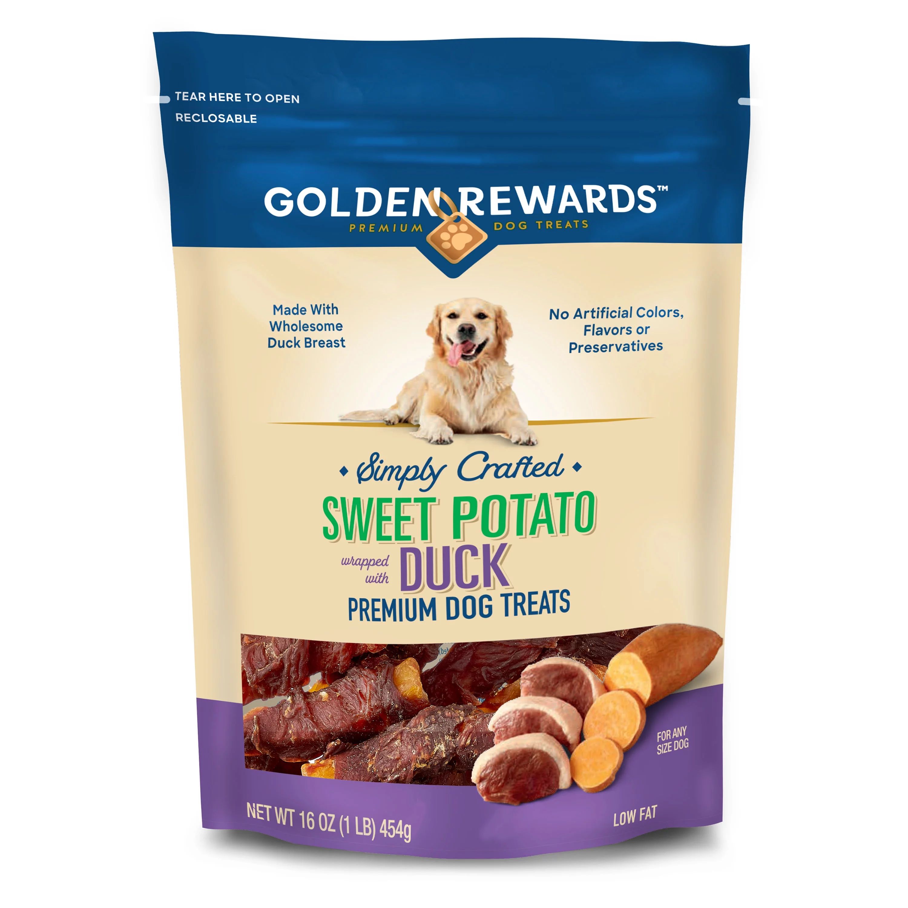 Golden Rewards Sweet Potato Wrapped with Duck Flavor Dry Training Treats  for All Dogs, 16 oz | Walmart (US)