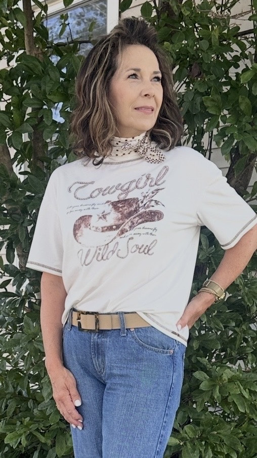 I found this cute Tshirt on Amazon and it’s going to be perfect for my trip to Round Top in October.

It’s cute by itself or layered with a jacket if it’s cooler weather. 

I will be pairing it with a long skirt and cowboy boots. 

The best part is it’s less than $20!

#LTKootd #LTKOver40