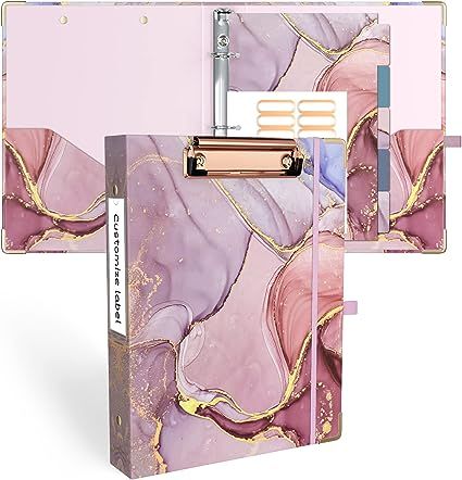 Ospelelf Mini 3 Ring Binder 1 Inch, Cute Binder for 5.5" x 8.5" with 5 Tab Dividers, File Folder ... | Amazon (US)