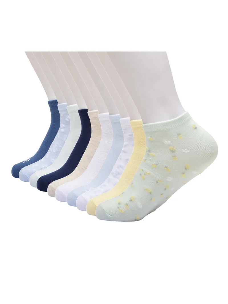 No Boundaries Women's Low-Cut Socks, 10-Pack, Sock Sizes 4-10 | Walmart (US)