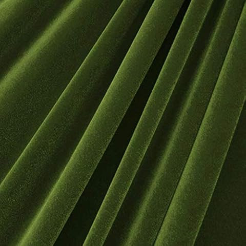 Solid Drapery/Upholstery Soft Velvet Fabric Color Olive Green by The Yard | Amazon (US)