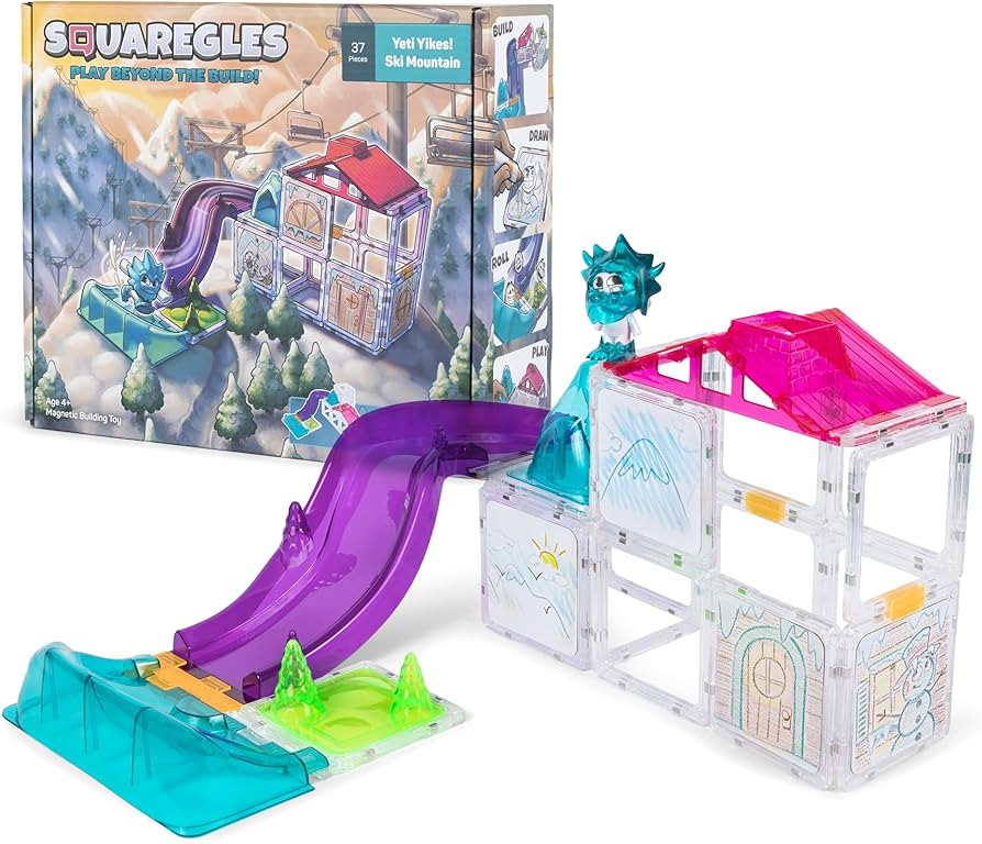 Yeti Yikes! Ski Mountain - 37-Piece Winter Wonderland Adventure Playset with Magnetic Square Fram... | Amazon (US)