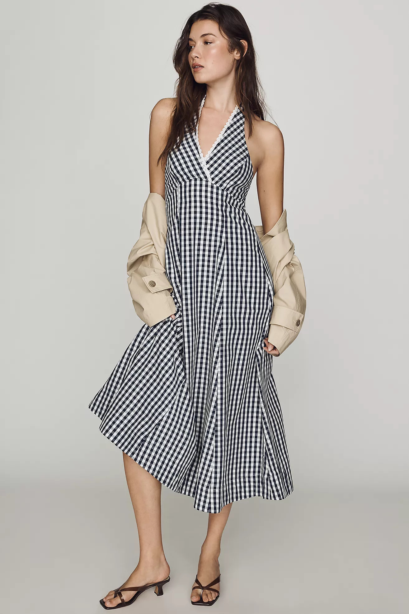 Maeve Cotton Halter Midi Dress | Anthropologie (US)