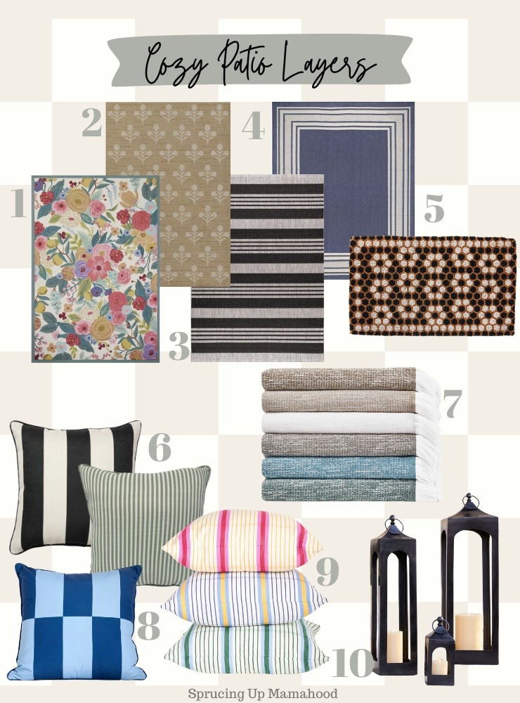 Cozy patio layers make all the difference 🌿 Rounded up my favorite outdoor rugs, throw pillows, and blankets to add texture, color, and comfort to your space.
#OutdoorRugs #PatioThrowPillows #CozyPatio #OutdoorDecor #LTKhome #SprucingUpMamahood

#LTKHome