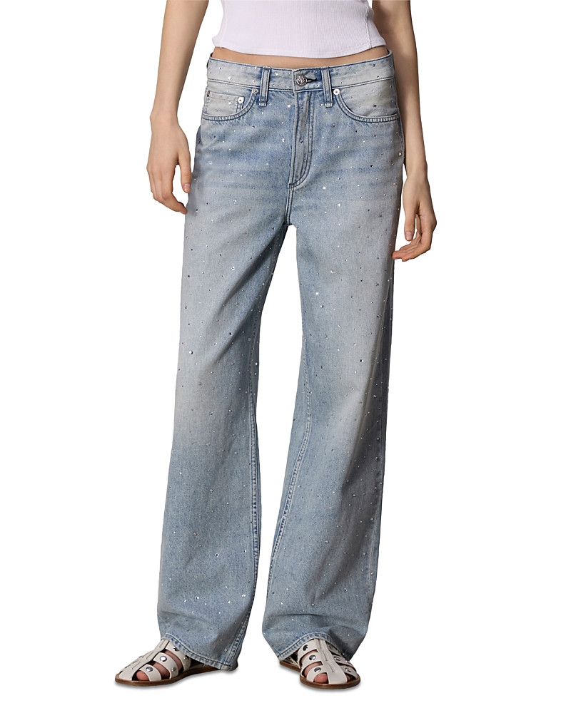 rag & bone Logan Wide Leg Jeans in Misty With Jewel | Bloomingdale's (US)