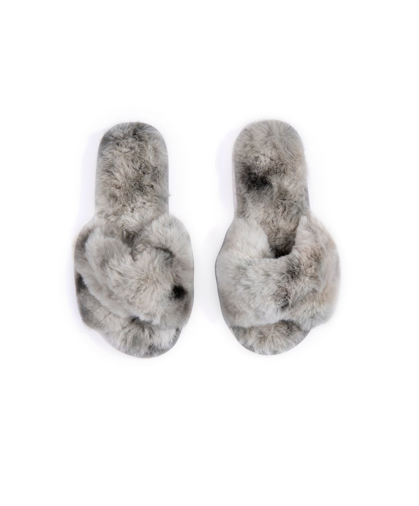 Stowe Tie Dye Slippers, Grey | Shiraleah