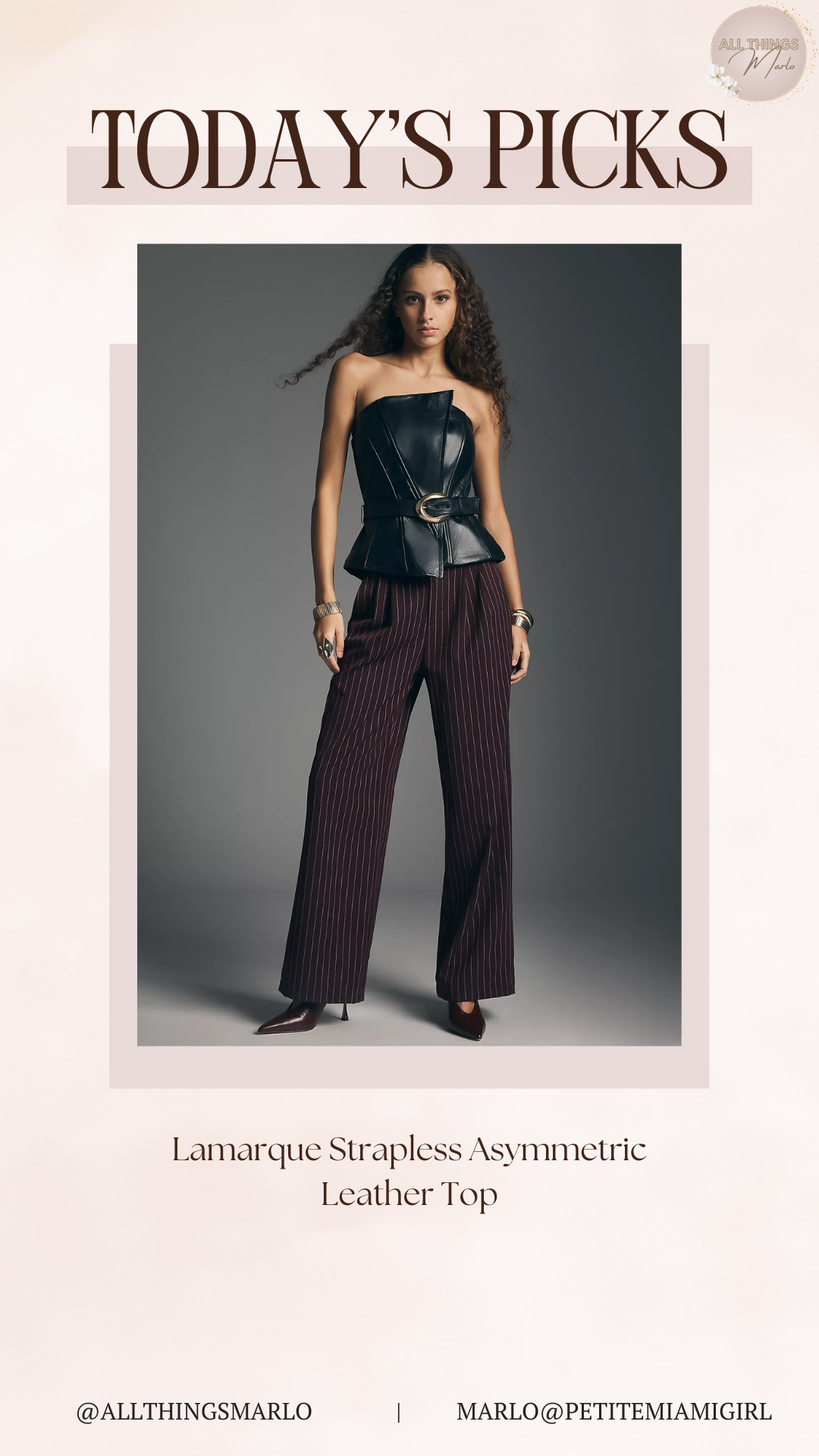 Lamarque Strapless Asymmetric Leather Top 

 #LTKHoliday #LTKootd #LTKSeasonal