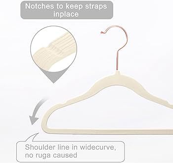 MIZGI Premium Kids Velvet Hangers (Pack of 50) with Copper/Rose Gold Hooks,Space Saving Ultra Thi... | Amazon (US)