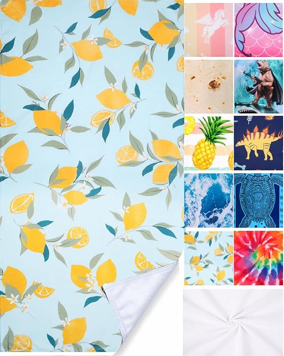 Blue Lemon Beach Towels, 30 x 60 Oversized Absorbent Thin Soft Blanket Towel, Lightweight Quick D... | Amazon (US)