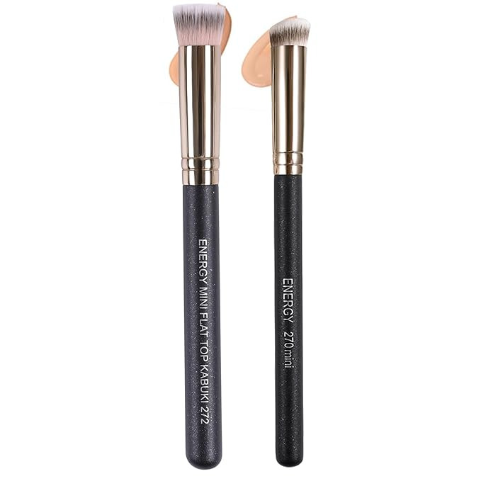 ENERGY Small Foundation Brushes Dense Flat Top Makeup Brushes for Foundation Under Eye Concealer ... | Amazon (US)