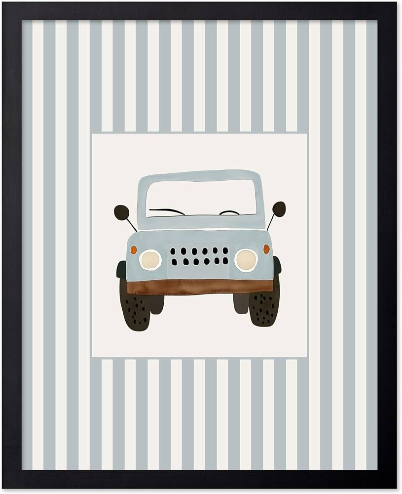 Poster Master Nursery Truck Print - Blue Jeep Poster - Minimal Car Art - Pastel Color Wall Design... | Amazon (US)
