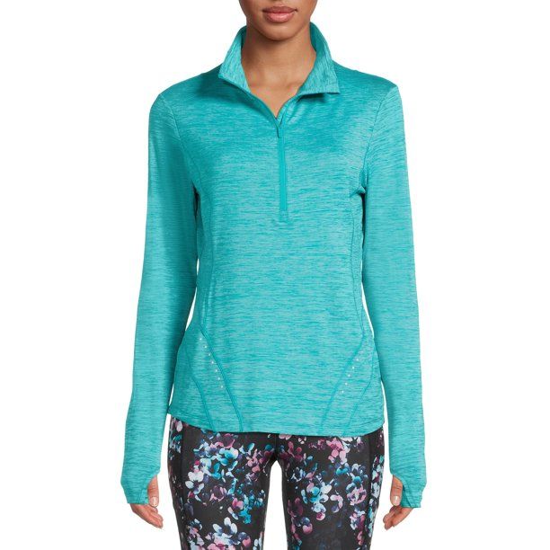 Avia Women's Textured Half-Zip Pullover Top - Walmart.com | Walmart (US)