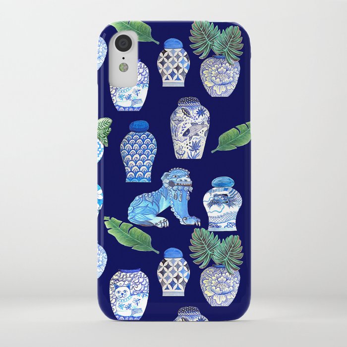 Chinese Ginger Jars and Foo Dogs, Chinoiserie, Hampton's Style iPhone Case | Society6