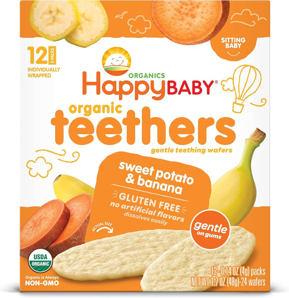 Happy Baby Organics Teether, Banana & Sweet Potato, 12 Count, Pack of 6 | Amazon (US)