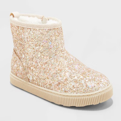 Toddler Arlo Shearling Style Boots - Cat & Jack™ Gold 11T | Target