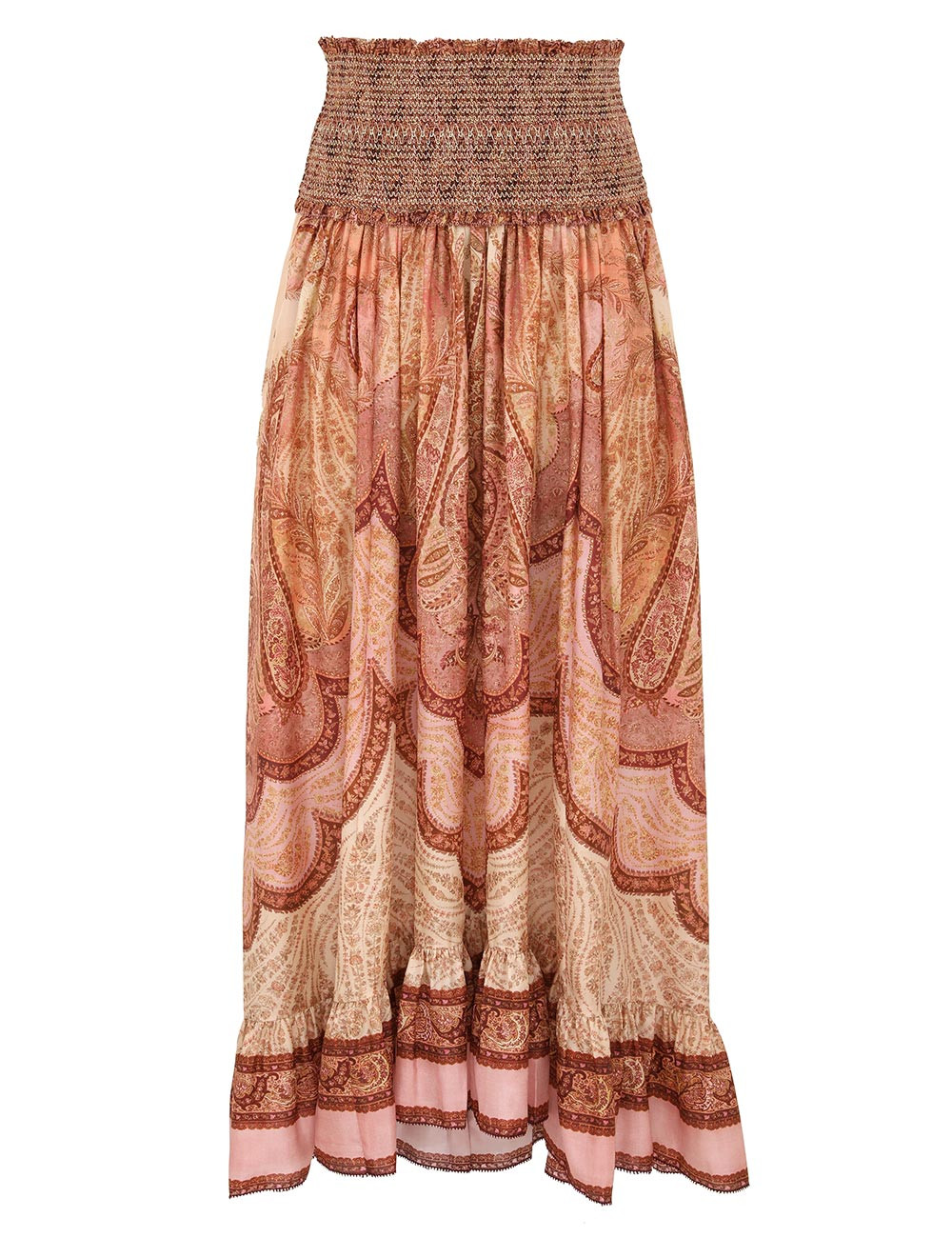 Wanderlust Frill Maxi Skirt - Tapestry Burgundy Multi            
        
            

    
   ... | ZIMMERMANN (US, CA, EU, MENA)