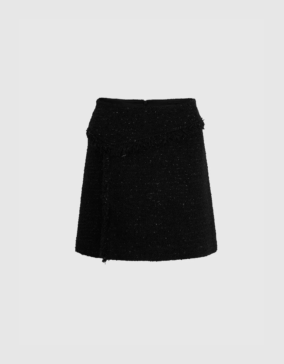 Tweed Mini A-Line Skirt | Urban Revivo