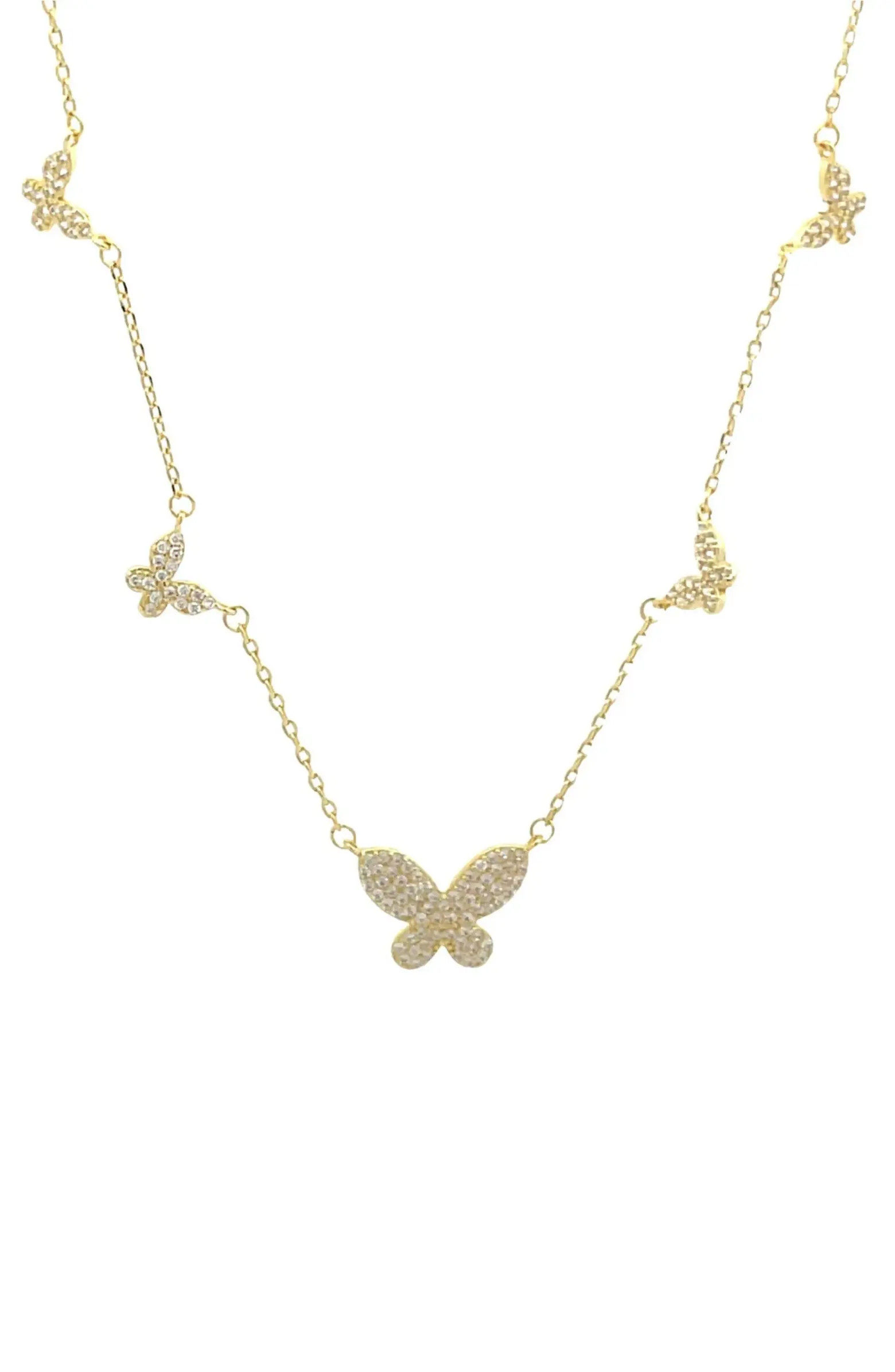 Pavé Butterfly Station Necklace | Nordstrom
