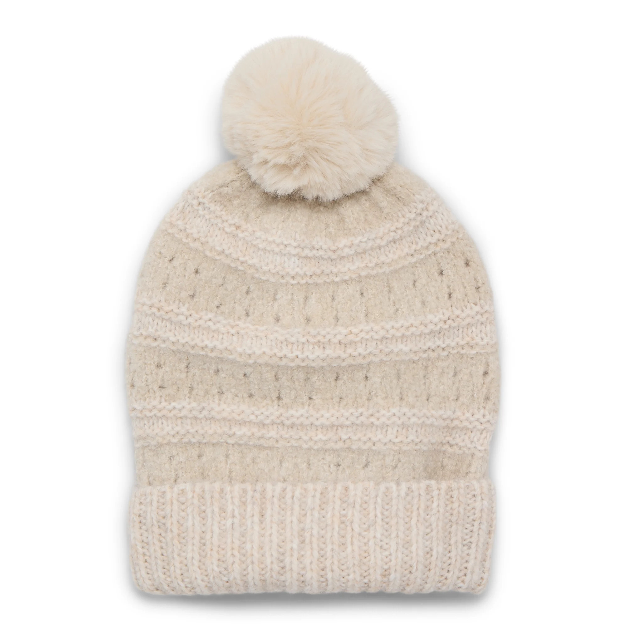 Time and Tru Women's Pointelle Beanie, One Size Fits Most, Oatmeal Heather | Walmart (US)