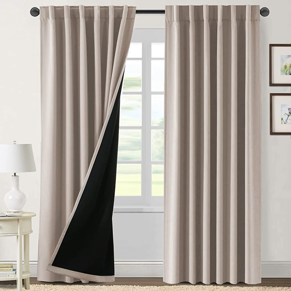 100% Blackout Curtains Thermal Insulated Window Curtains 84 inch Length Rod Pocket and Back Tab C... | Amazon (US)