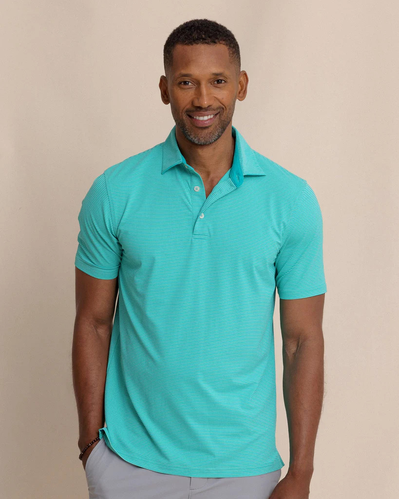 brrr°®-eeze Meadowbrook Stripe Polo - Turtle Green | Southern Tide
