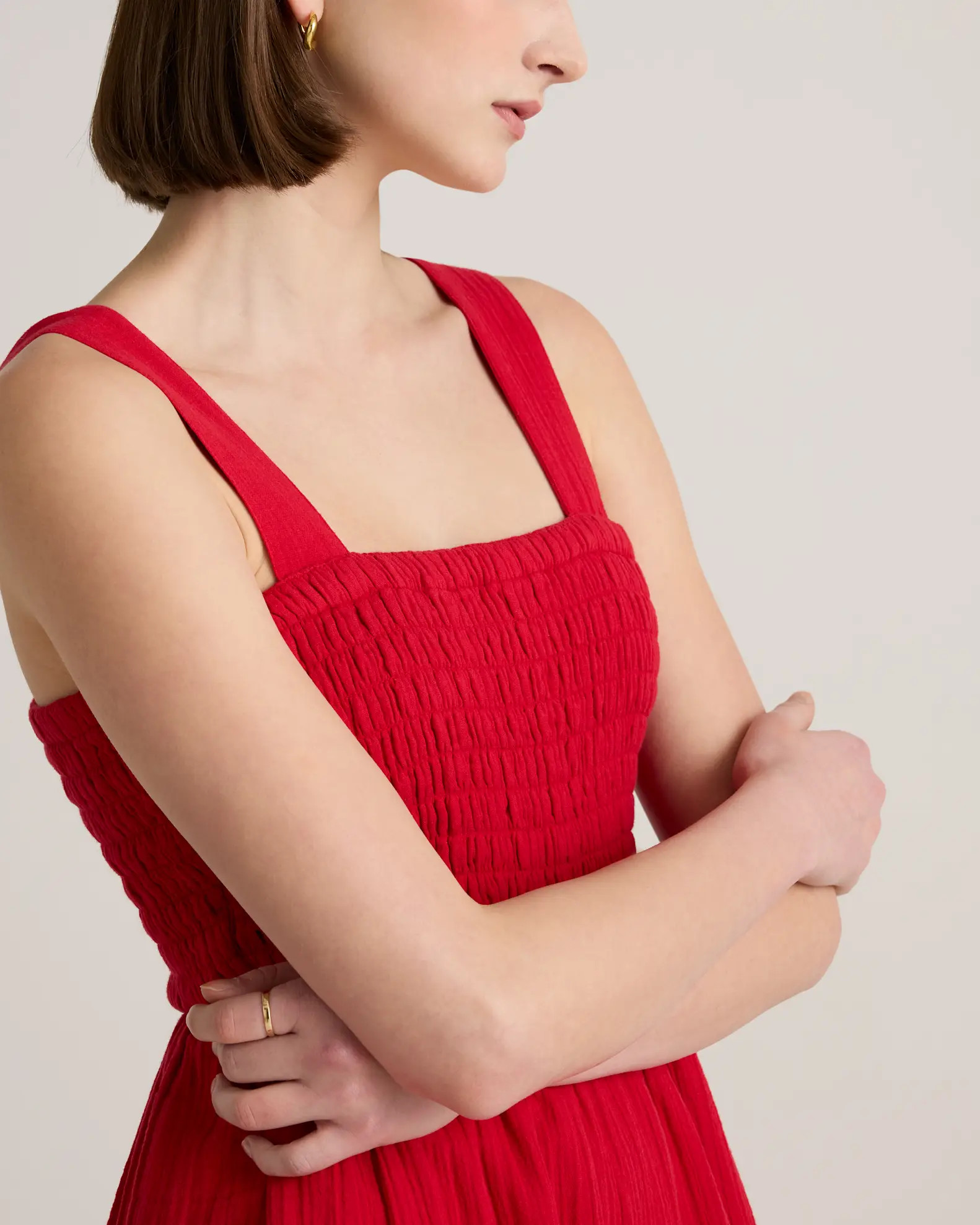 100% Organic Cotton Gauze Smocked Wide Leg Jumpsuit | Quince