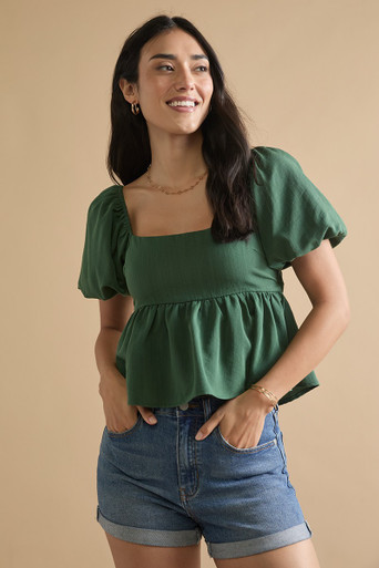 Vivian Square Neck Bow Back Blouse | Francesca's