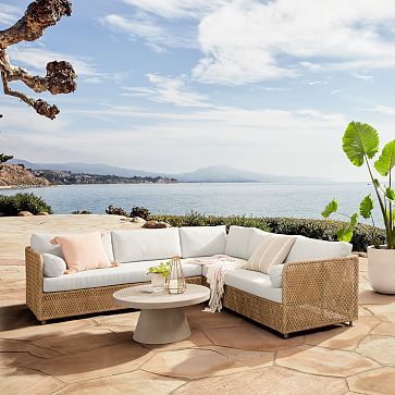 Coastal Outdoor 3-Piece L-Shaped Sectional (99") | West Elm (US)