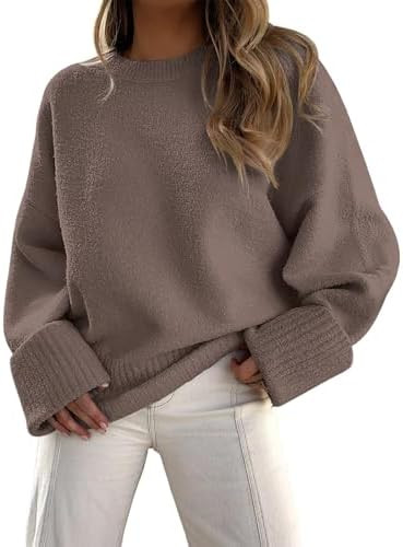 LILLUSORY Women's Oversized Sweaters Fuzzy Chunky Warm Pullover Sweater | Amazon (US)