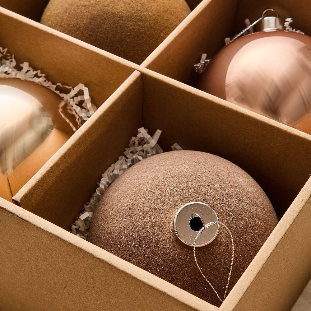 Large Glass Ball Ornaments (Set of 4) - Neutrals | West Elm (US)