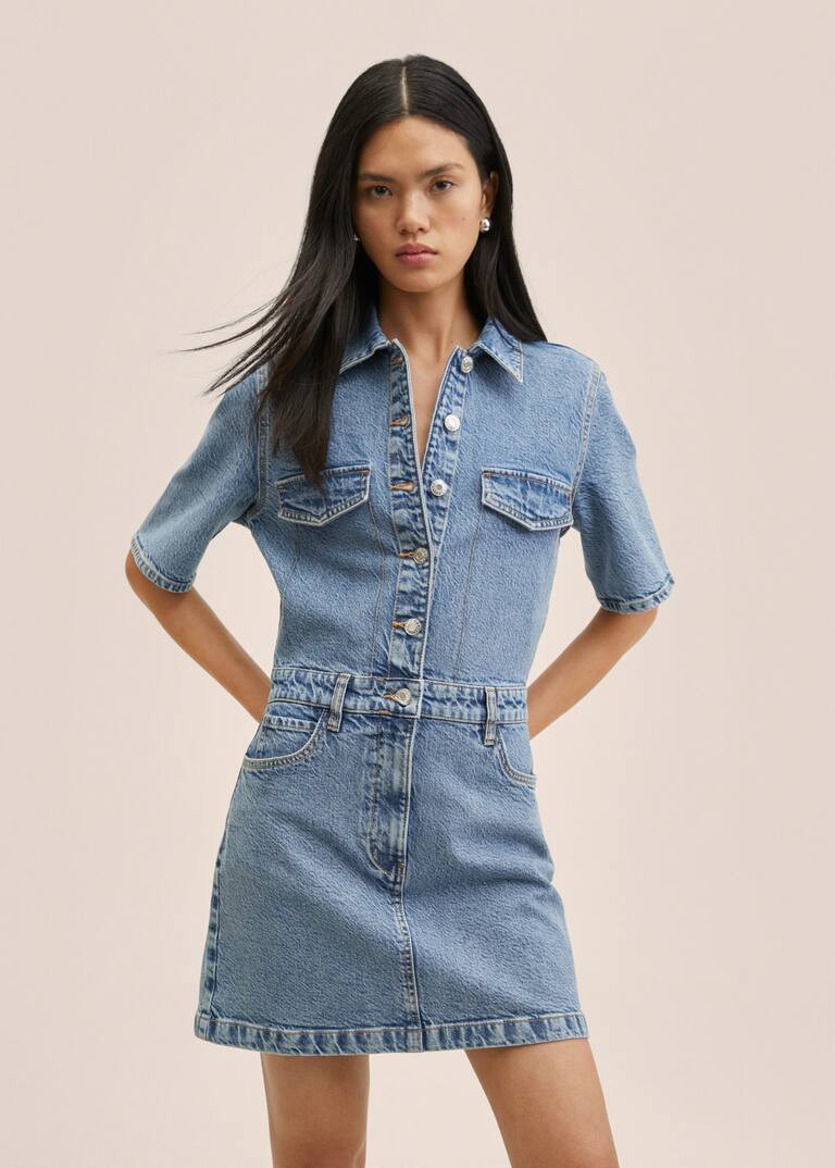 Denim shirt dress | MANGO (US)