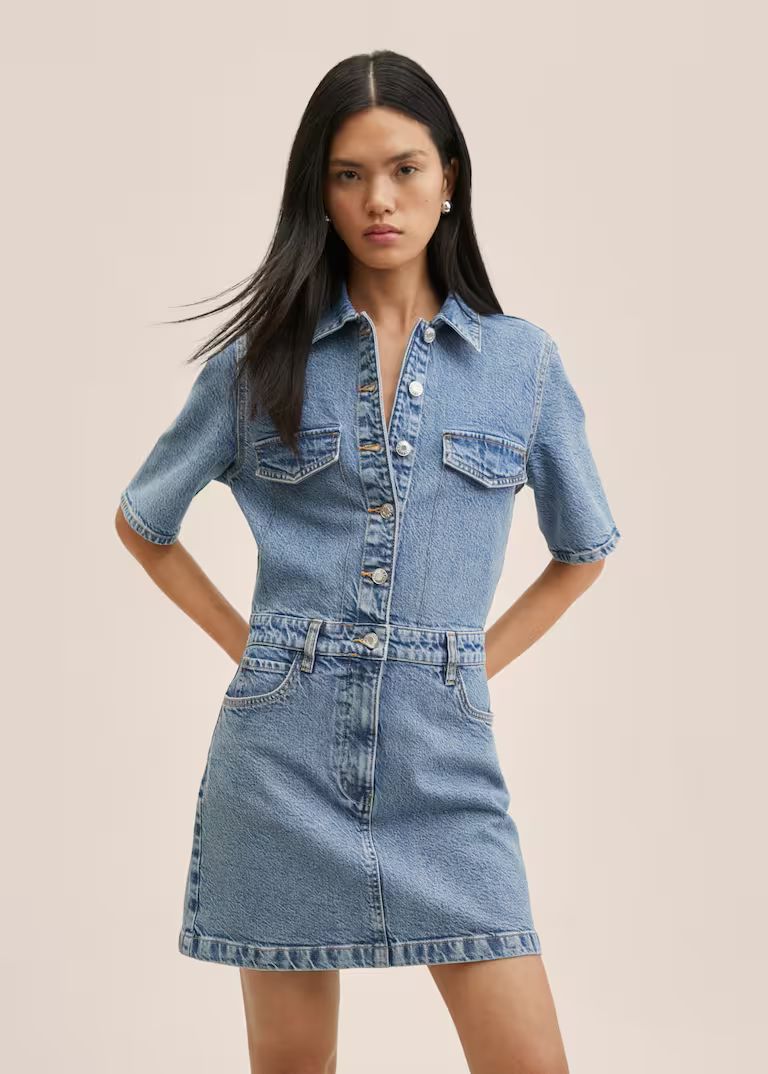 Denim shirt dress | MANGO (US)