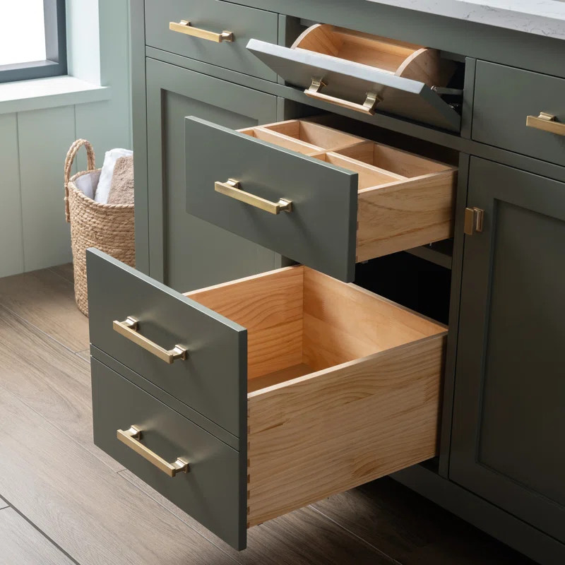 Saur 54'' Free-standing Double Bathroom Vanity with Engineered Stone Vanity Top | Wayfair North America