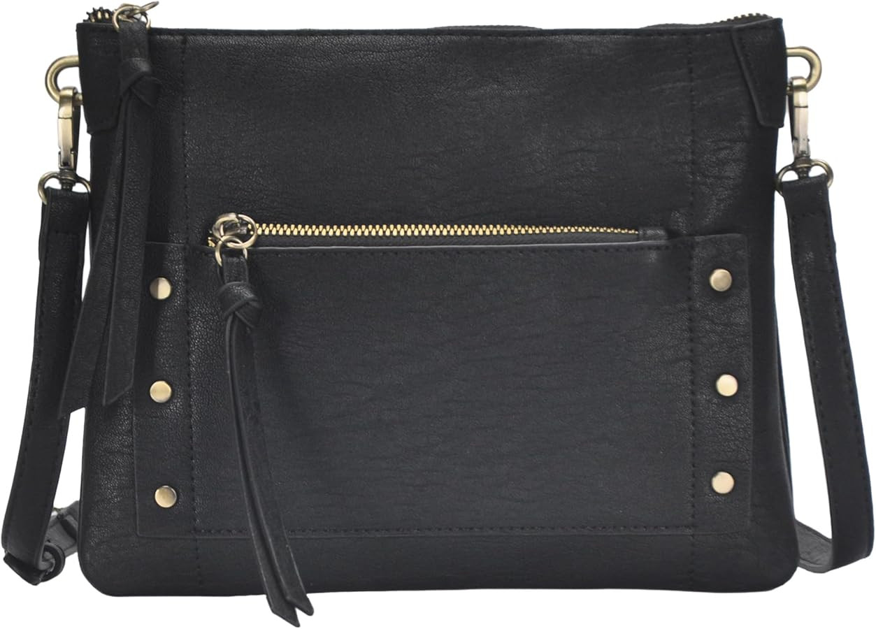 The Savannah Crossbody Shoulder Bag | Vegan leather Shoulder Bag with removable crossbody strap |... | Amazon (US)