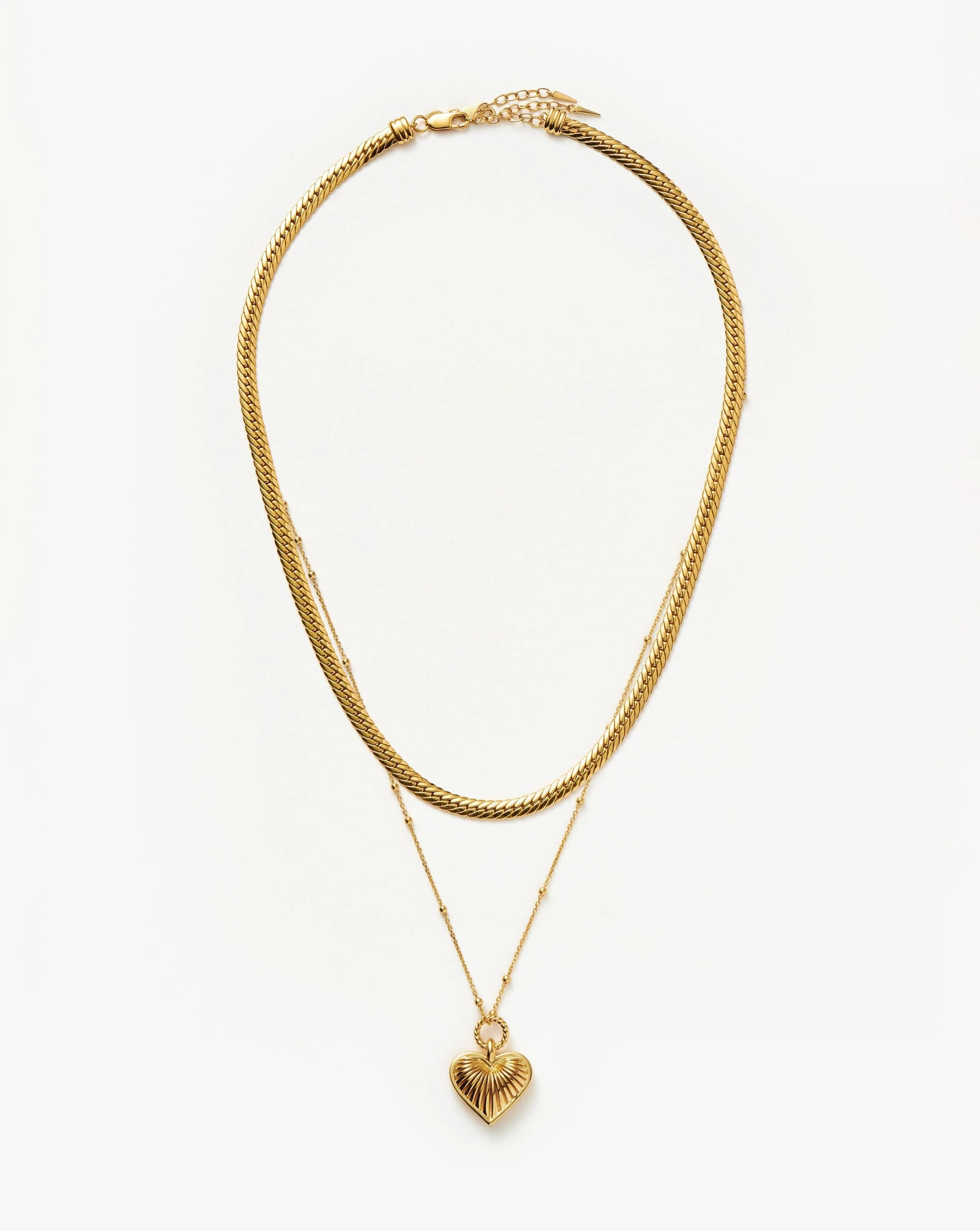 Ridge Heart Chain Necklace Set Layering Sets | Missoma UK