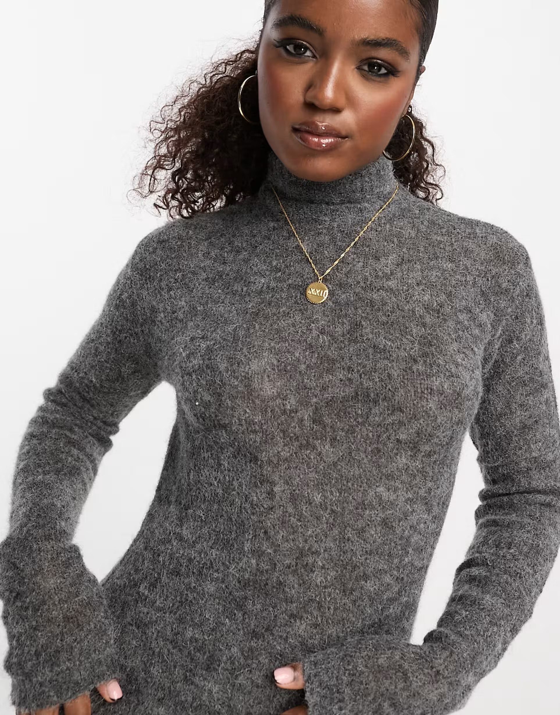 Edited alapaca wool maxi jumper dress in grey | ASOS (Global)