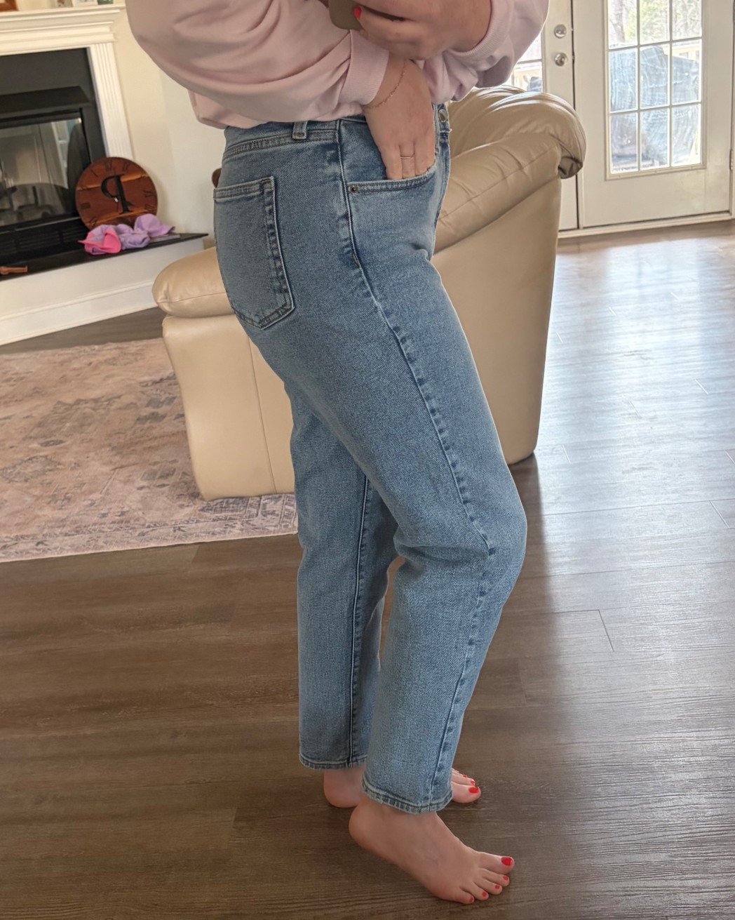 my new favorite jeans! These are more of a dress down style because of the wash but I love them! They are actual jean material so they hold everything in 🤣 but aren’t uncomfortable. I sized up since there isn’t much stretch. 

#ltkdenim

#LTKgrwm #LTKmomlife #LTKootd